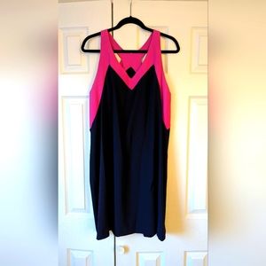 Felicity & coco navy and pink shift dress